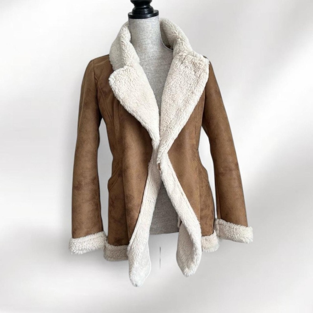 Vintage Cache Tan Shearling Jacket - image 5